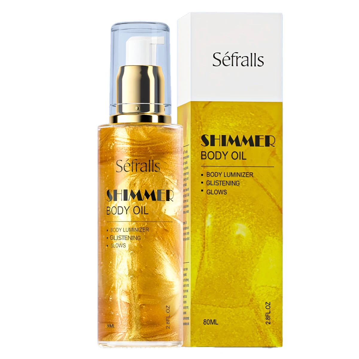 S&eacute;fralls Shimmer body oil 80ml brightens the complexion improves dryness and moisturises for long-lasting firmness and hydration