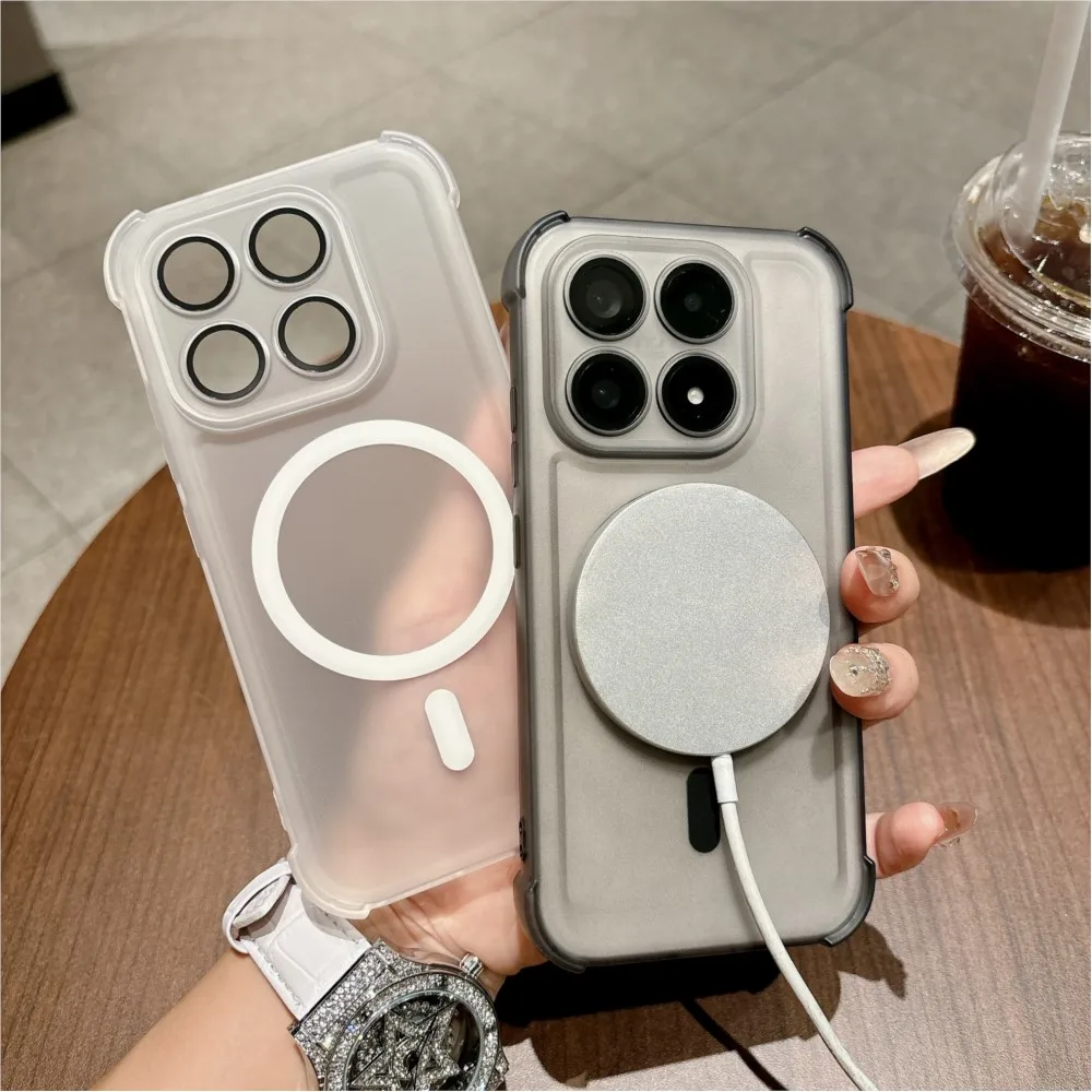 Translucent Matte Soft Silicone MagSafe-Compatible Shockproof Case