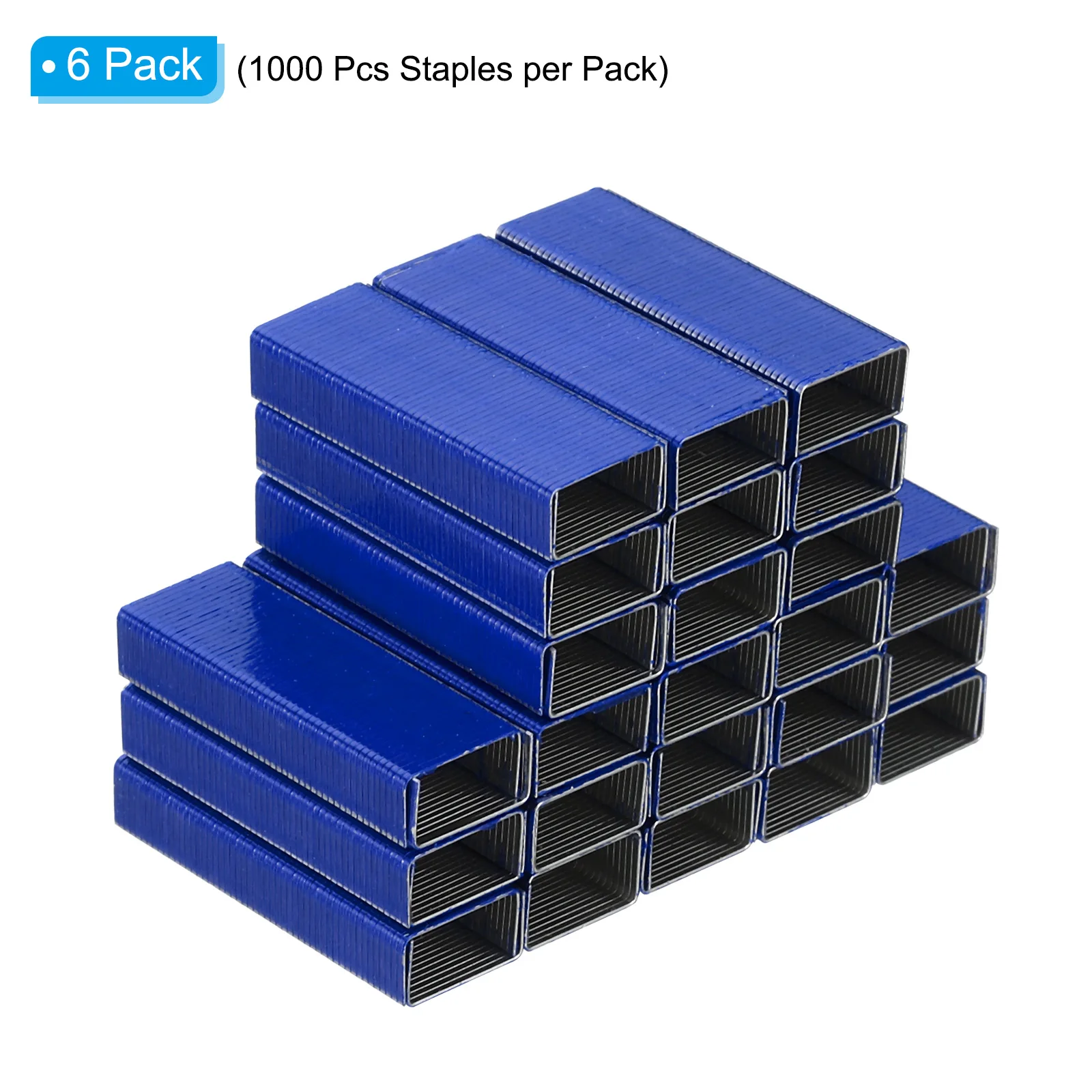 6000Pcs/6Pack Creative Blue Staples #10 Mini 3/16Inch Length Metal Staple Staplers Office School Stationery Binding Supplies