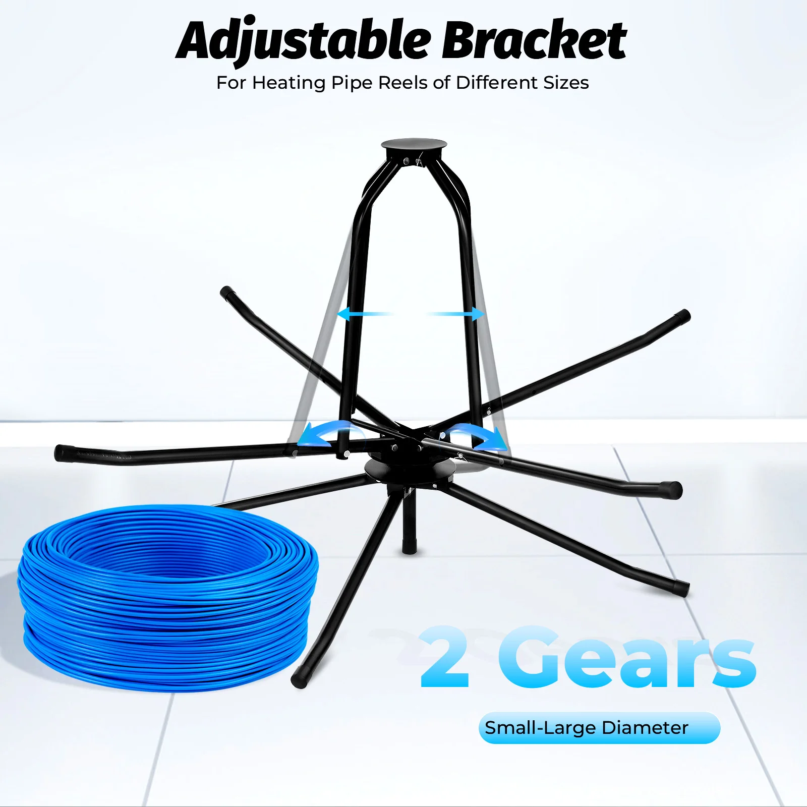 200kg/440.92lbs Underfloor Heating Pipe Winder Pipe Reel Decoiler for Construction Sites,Factories