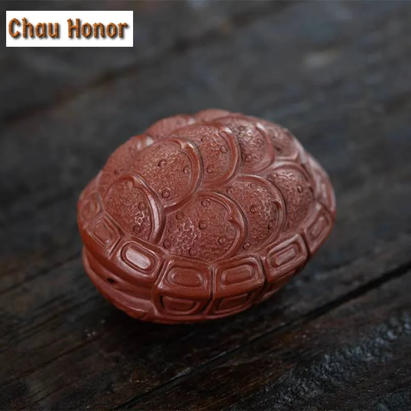 Creativity Yixing Raw Ore Dahongpao Purple Clay Tea Pet Tortoise Shell Ornaments Handmade Sculpture Tea Table Accessories Gifts