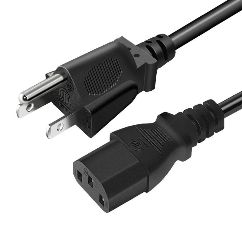 1.5m 5FT 3 Pin  60C 300V US Plug Universal Power Cord Cable For NEMA 5-15P To IEC320C13 Black PWC75A150US For 200-300W — view 6