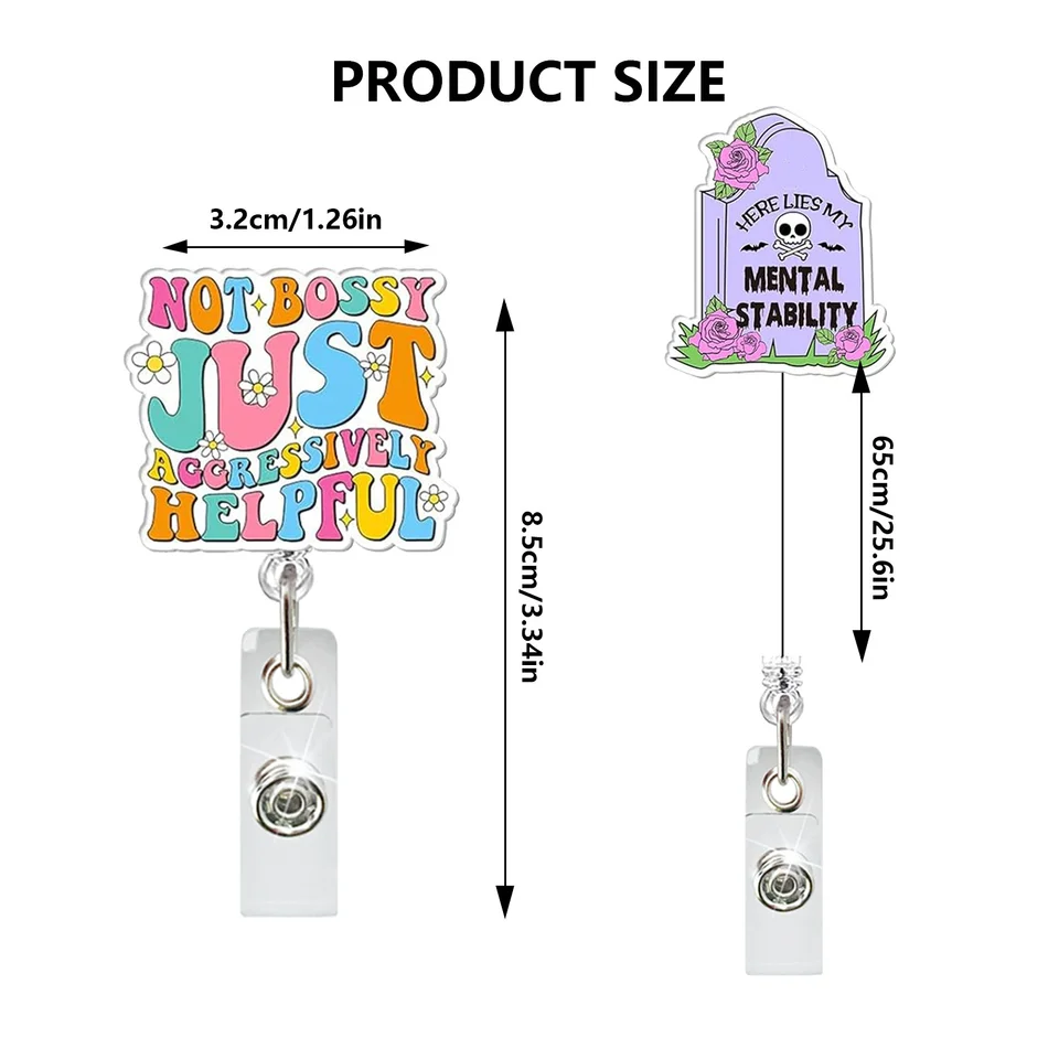 Funny Nurse Badge Reel - 'I Don't Know I Just Work Here' Retractable ID Holder With Alligator Clip