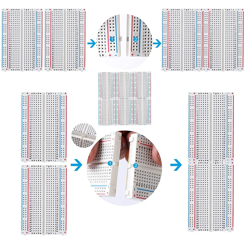 NEW MB-102 MB102 Breadboard 400 830 Point Solderless PCB Bread Board Jumper Wire Dupont Line Test Develop DIY for Arduino kit