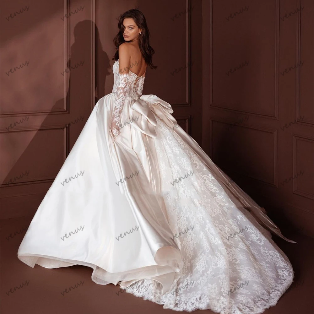 Gorgeous Wedding Dresses Exquisite Bridal Gowns Charming Satin Robes Lace Appliques Glamorous Vestidos De Novia Customized 2025 2