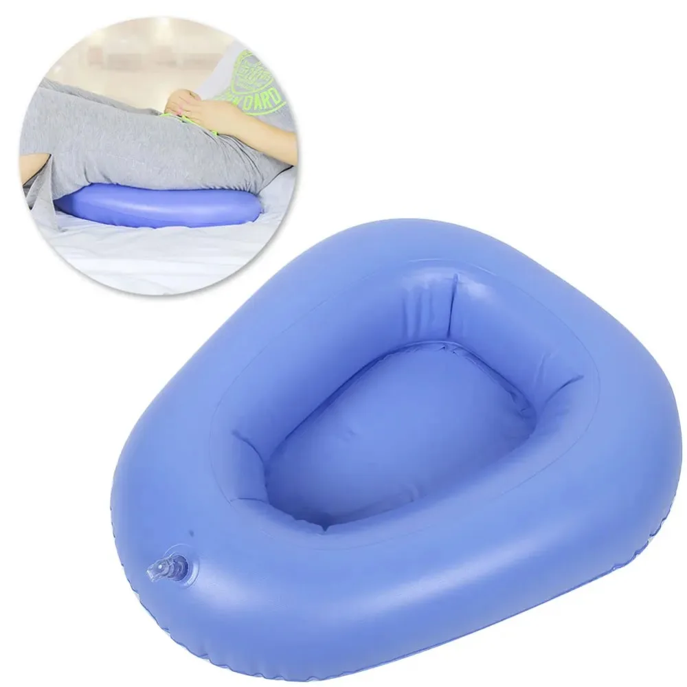 Household Inflatable Bedpan Elderly Patients Care Anti Bedsore Air Cushion Potty Blue(Blue ) 2