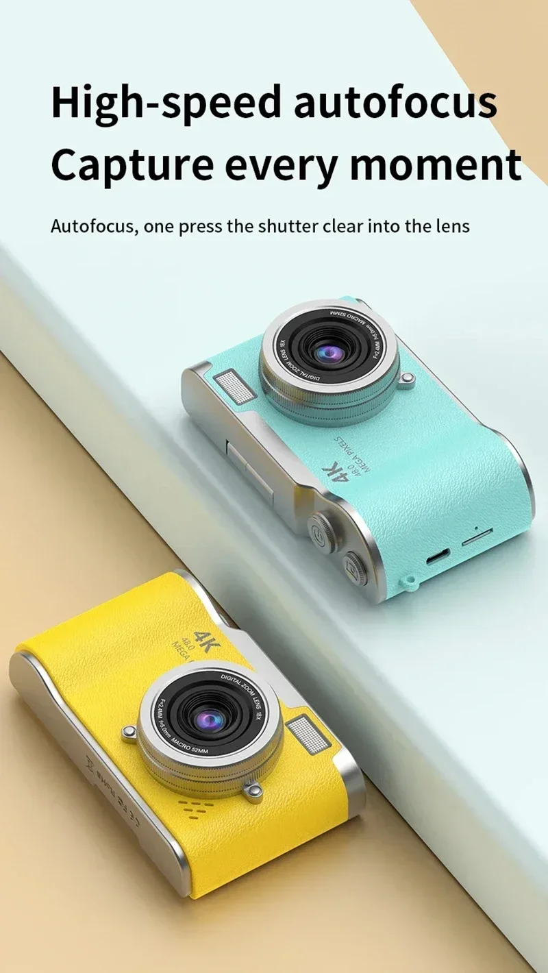 48mp Digital Camera With 8x Zoom And 180° Flip Screen For Travel_voghion.com