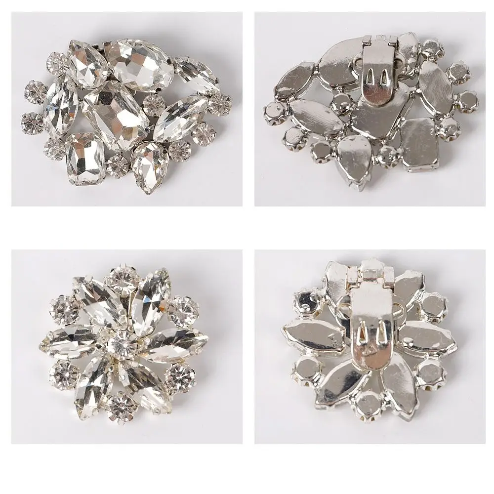 2 Stück Hochzeit Strass Kristall Braut Schuhe Charms Schmuck Schuhe Dekorationen Charm Schnalle Schuhclip – Detail 12
