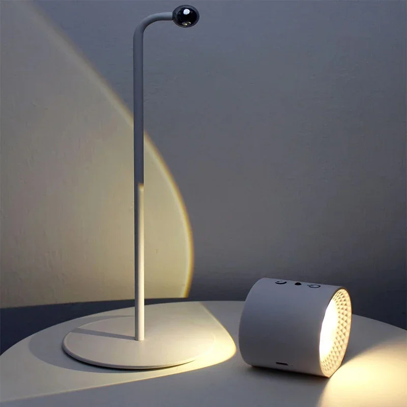 Led Double Head Wall Lamp Touch Control Remote 360 Rotatable USB Recharge Wireless Portable Night Light For Bedroom Reading Lamp