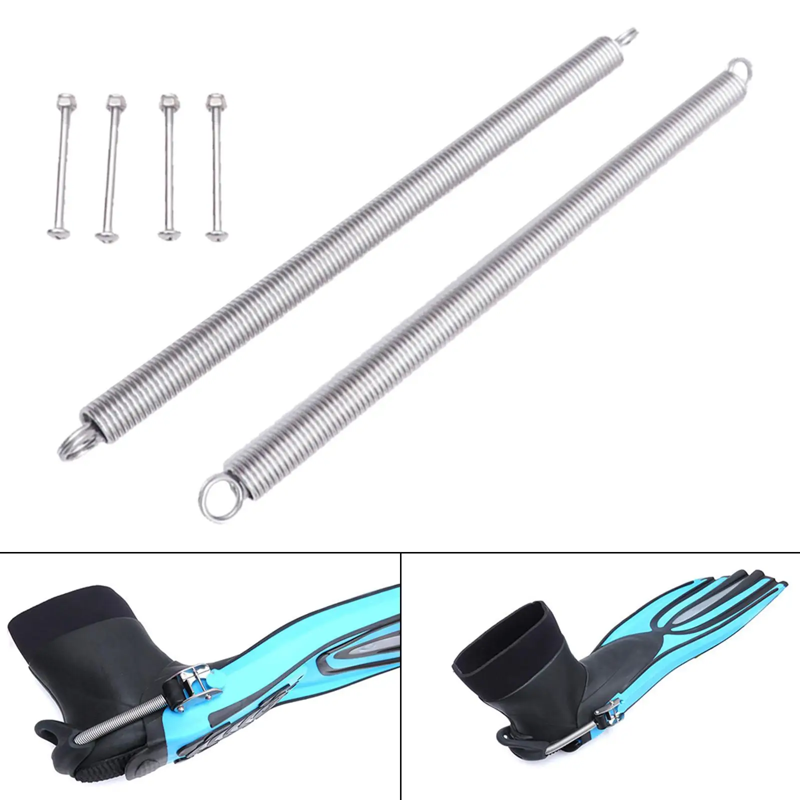 Diving Spring Fin Straps Screws Stainless Steel Non Slip Scuba Pin Strap for Water Sports Equipment Diving Spring Fin Straps Screws Stainless Steel Non Slip Scuba Pin Strap for Water Sports Equipment