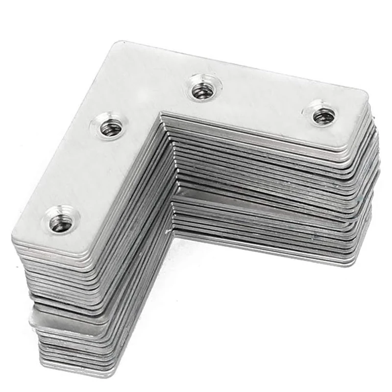 Flat Corner Brace Angle Bracket 10 Pcs 50/60/80mm