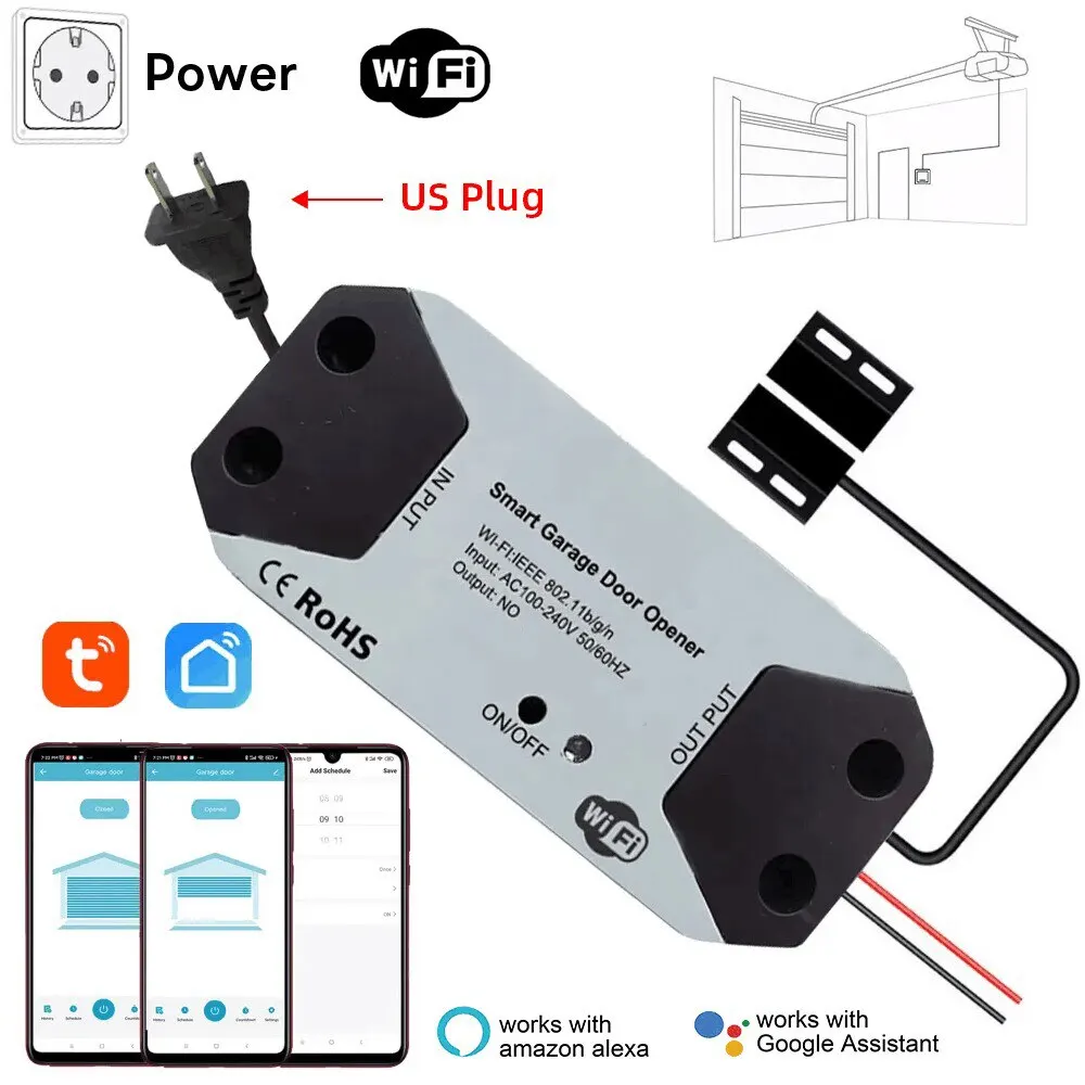 Smart WiFi Garage Door Switch with Voice Control and App Integration