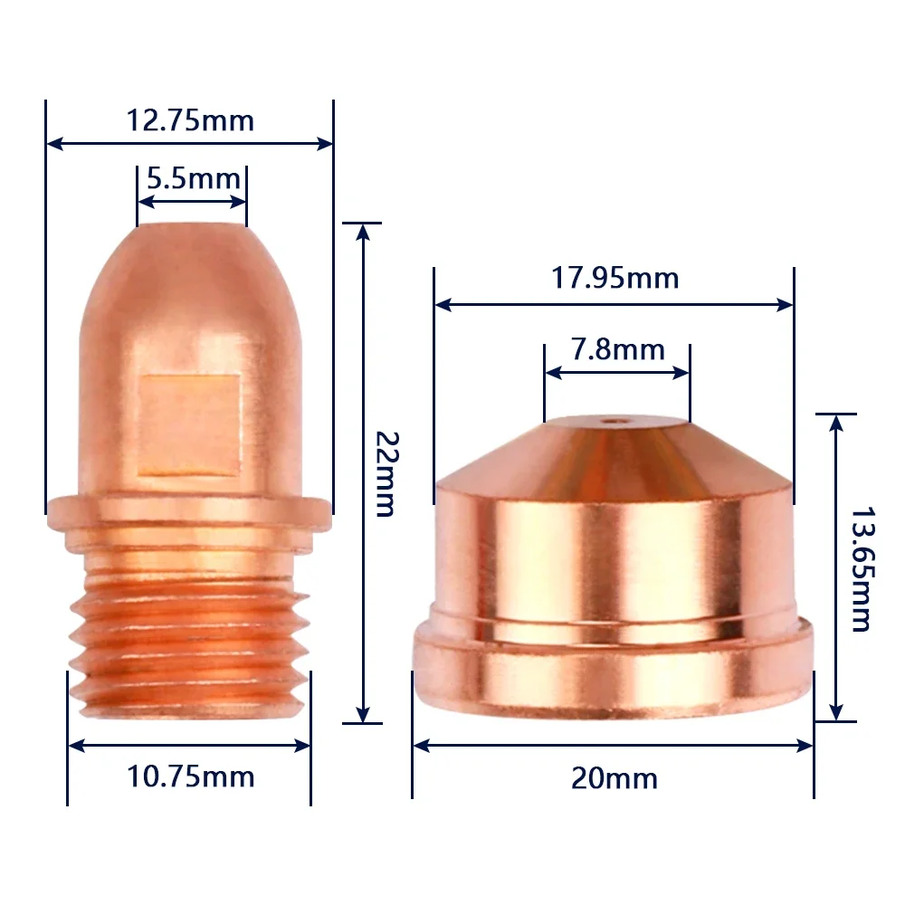 20PCS A101 A141 Plasma schneiden elektrode schneiden düse luftgekühlt Plasma Cutter fit Luft Schneiden Taschenlampe Zubehör – Detail 3