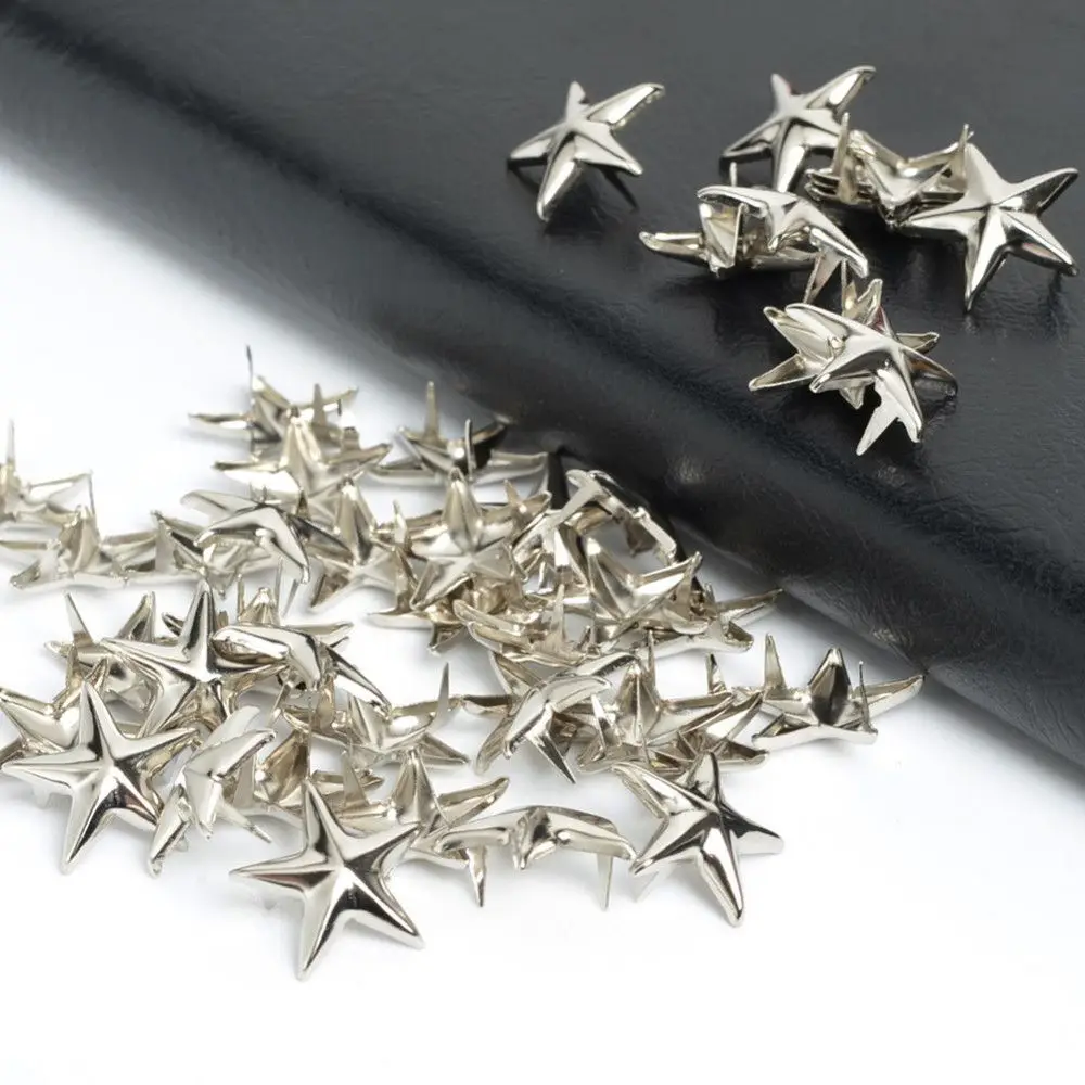 

Creative 7/10/15 mm for Hat,Bag,Clothes Silver Metal Releasable Sewing Decor Garment Supplies DIY Studs Star Rivets