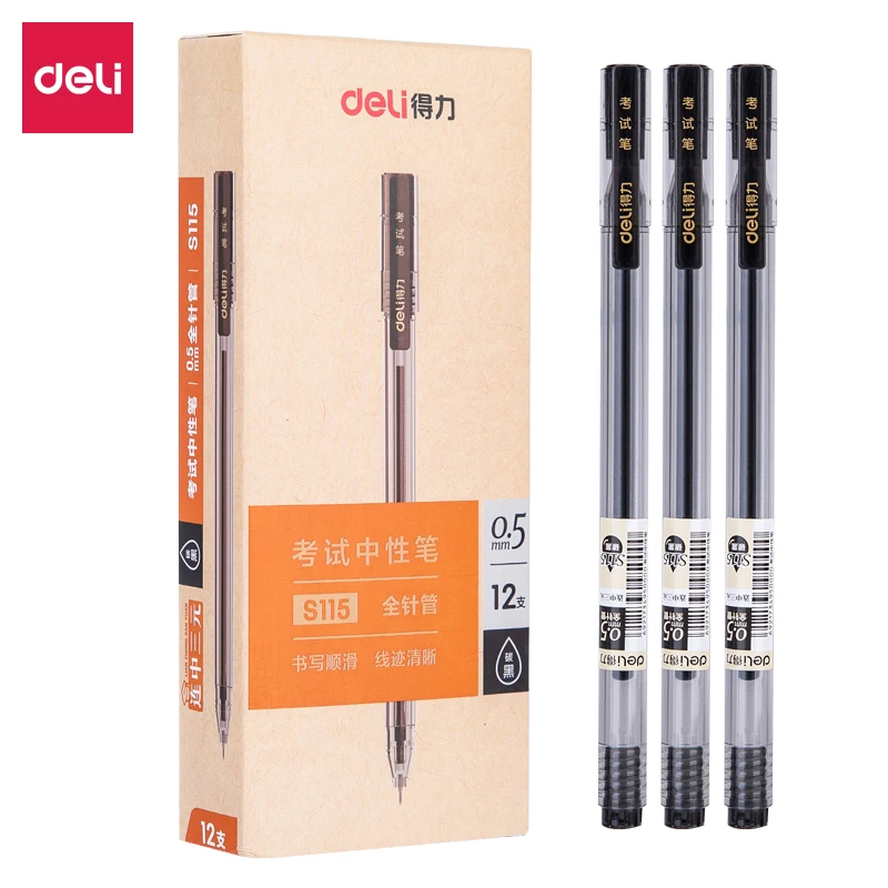 Deli Black Ink 0.5mm Gel Pen Office Pen Cheap Pen Signing Pen Student School Supplies Pen For Exam High-quality Pen