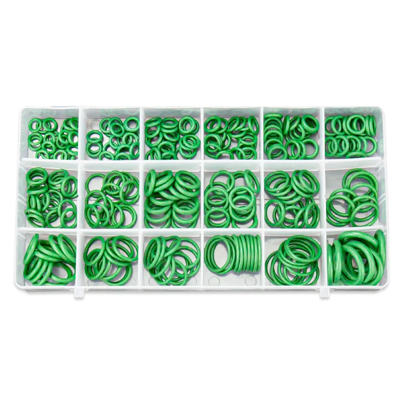 Rubber O Ring Set O-ring Assortment Seal Kit for Automotive A/C AC Conditioner Pipe Hydraulics Air Gas HVAC R134a R12 Green