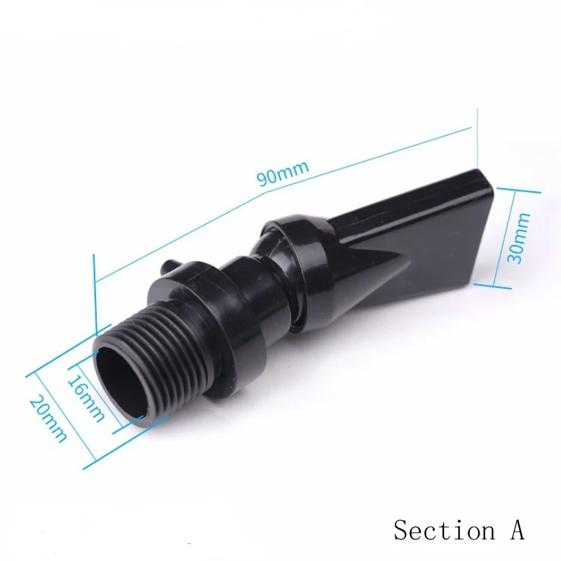 Fish tank universal duckbill nozzle water pipe overflow plate outlet nozzle with oxygen hole 4 divided with nut duckbill head