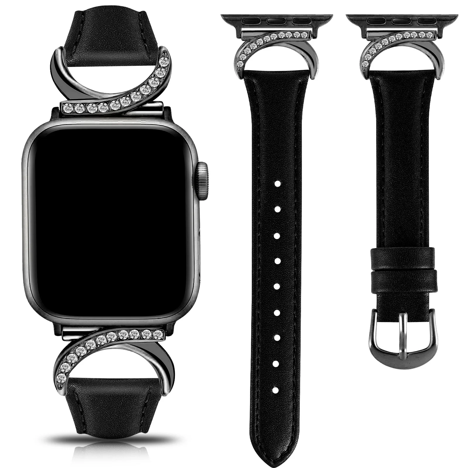 ตัวเลือกสินค้า สายนาฬิกา Apple Watch ประดับเพชรรูปพระจันทร์ สวยหรู ใส่ได้ทุกขนาด