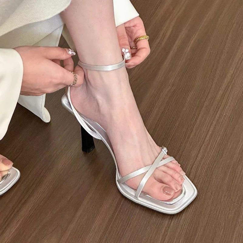 Women Luxury High Heel Sandals Woven Style Open Toe