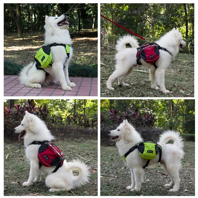 Portable dog backpack, snack bag, dog training bag, storage bag, backpack, travel bag, reflective tape backpack and back pocket