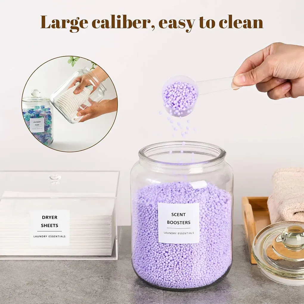 2PCS 2L Laundry Soap Container Transparent Durable Kitchen Organization Kitchen Organizer Glass Jar With Lid 5