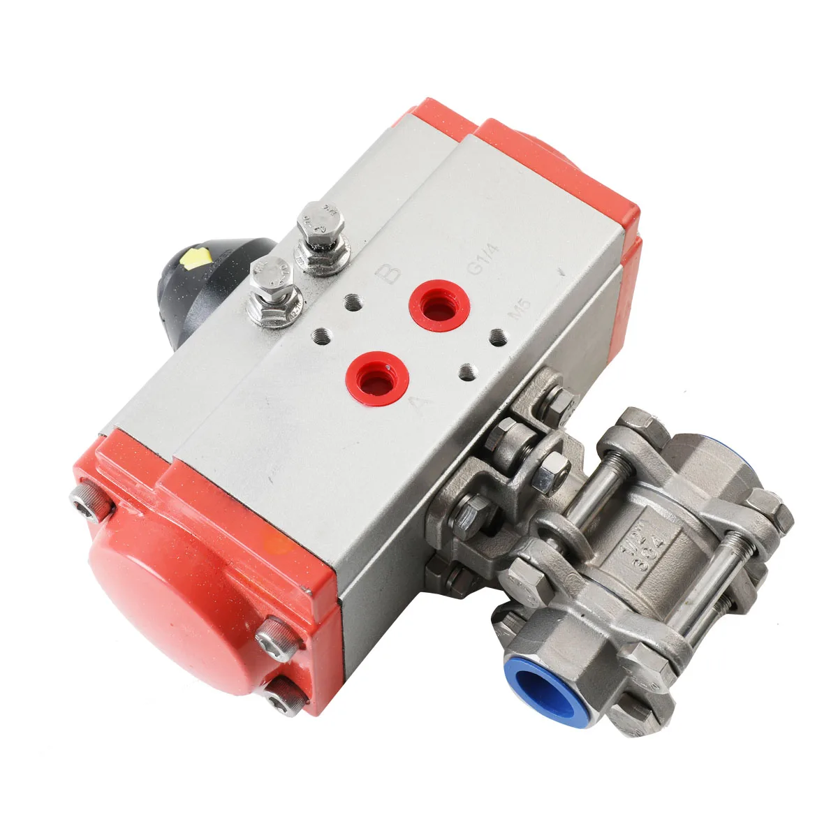 

1/2" Single Acting Pneumatic Air Actuated Ball Valve 304 Stainless Steel Control Pressure 3~8 Bar Pressure Range 0~1000 Psi