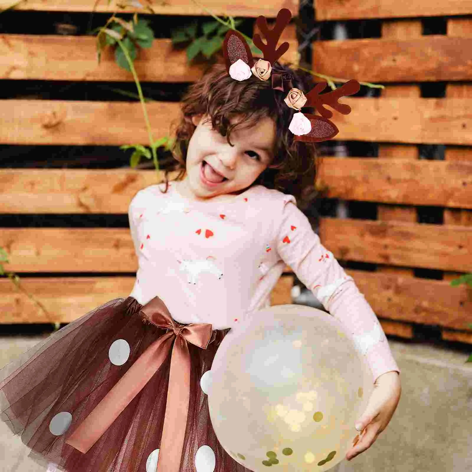 Children Performance Elk Costume Suit Deer Girls Animal Costumes Accessories Antler Headband Tutu Christmas Props