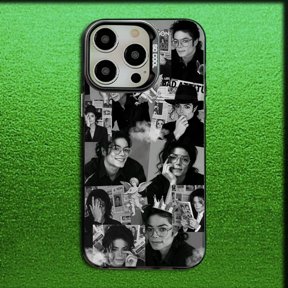 Michael Jackson Inspired Gray Matte Silicone Phone Case - Black Cover
