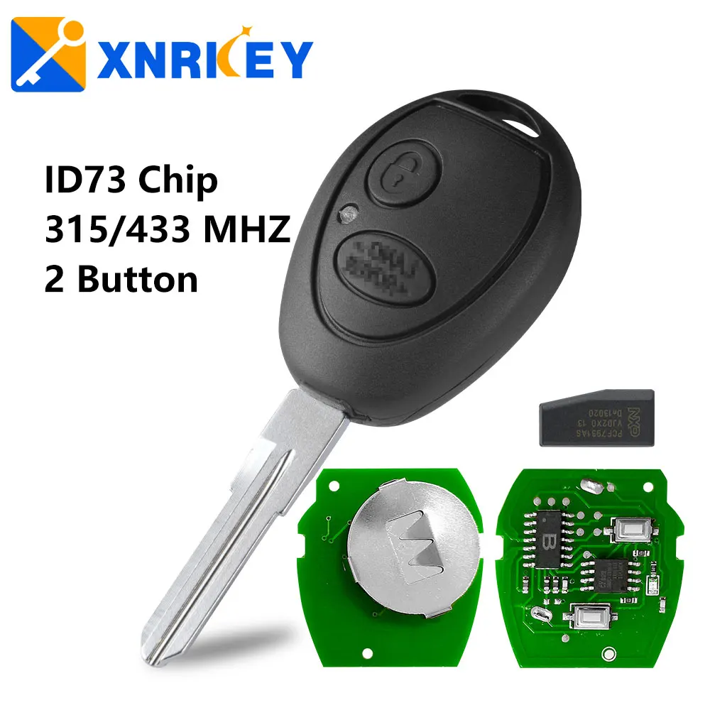 

XNRKEY 2 Button Car Remote Key ID73 PCF7930 Chip 315/433Mhz for Land Rover Discovery 1999-2004 FCC ID: N5FVALTX3 Uncut Key