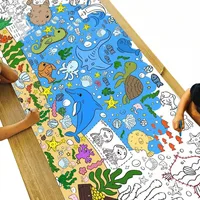 Large Coloring Poster for 35x72Inch,Coloring Tablecloth,many Themed Color-in Game for Kids Classroom any Party Supply Decoration 1