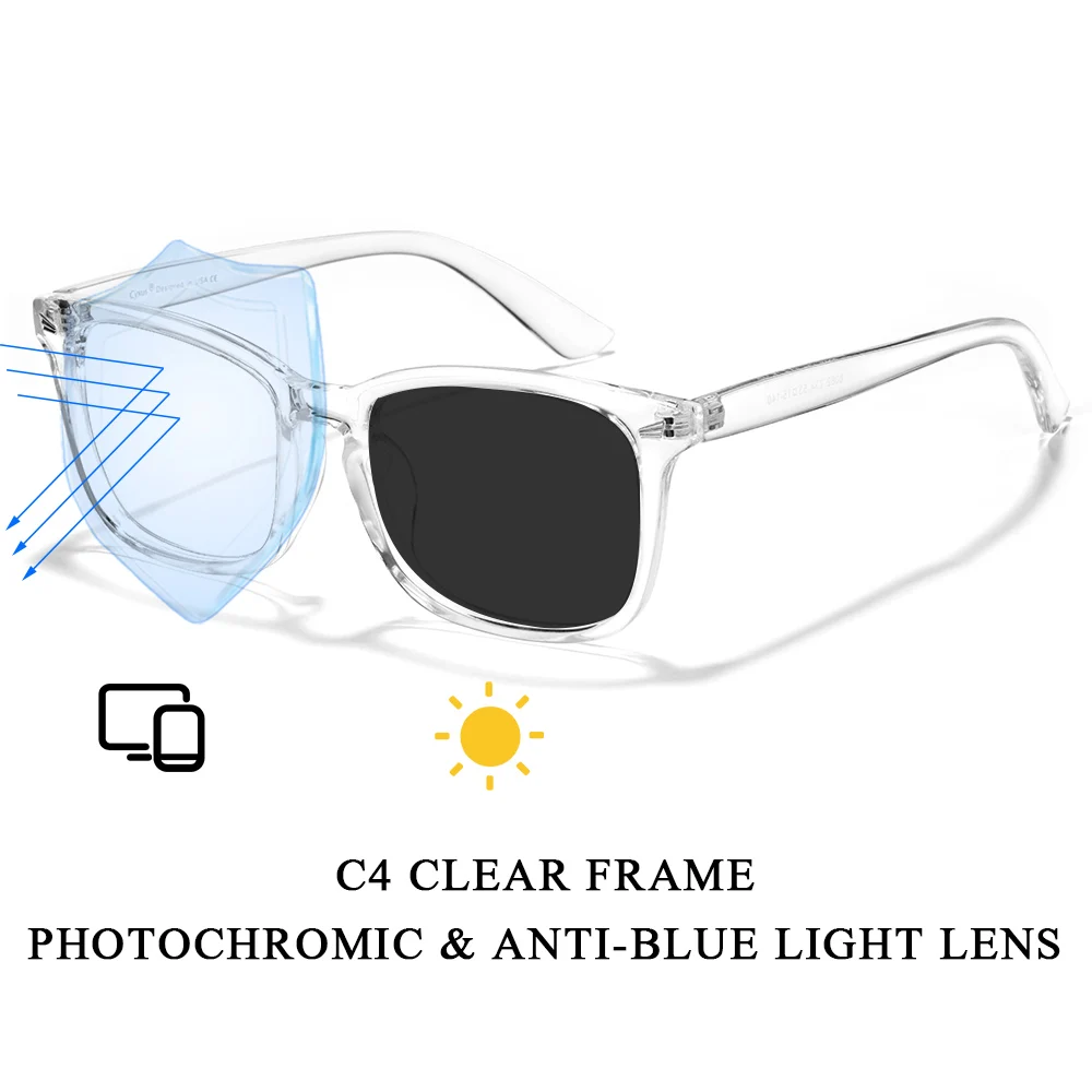 نظارات الضوء الأزرق الرجال مربع كبير فوتوكروميك النظارات إطارات الرجال  الاستقطاب النظارات الشمسية البصرية وصفة طبية نظارات الظل - AliExpress