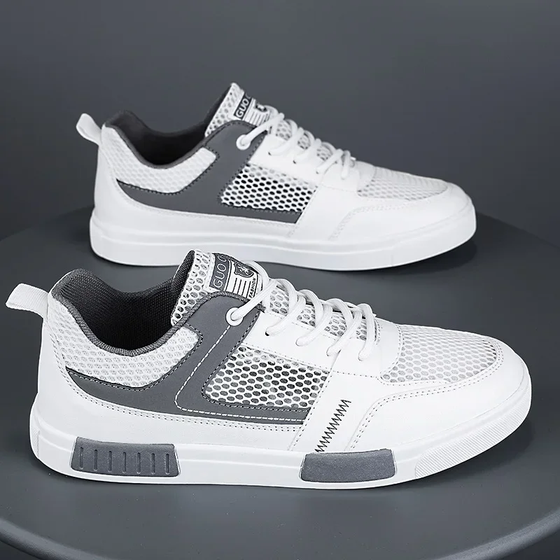 

Men's shoes, summer new breathable thin hollow mesh shoes, canvas shoes,Korean version versatile small thick soled sneakers men