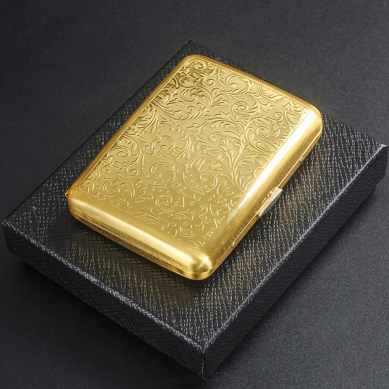 Unique Metal Mirror Cigarette Case Gold Retro Portable Pocket Cigaret Pack Cigarette Boxes Man Smoker Gift 6