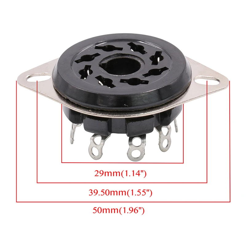 8pin Octal Bakelite Tube Socket Base S8WPF For CV181 5881 6SN7 KT88 EL34 6550 6SL7 KT66 6CA7 5AR4 Vacuum Tube Amplifier 1PCS