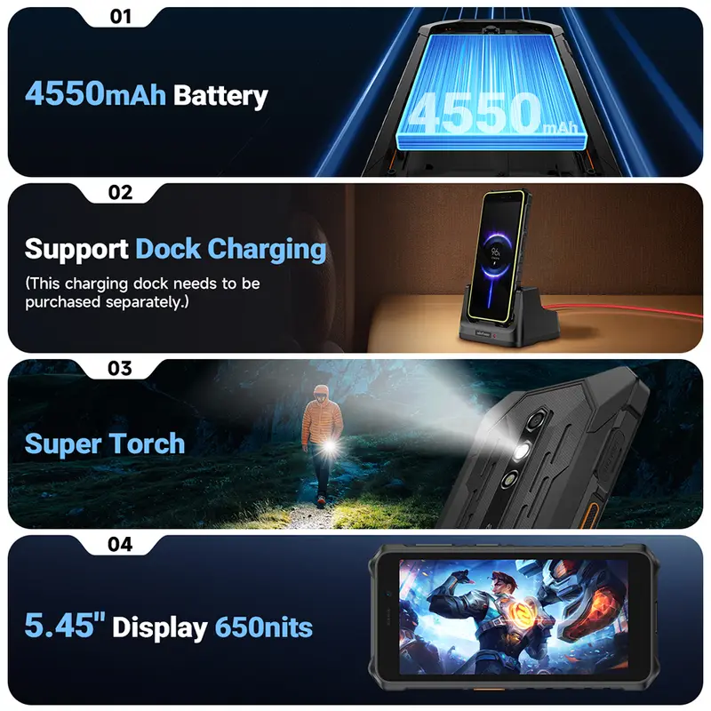 【World Premiere】Ulefone RugKing 2 Pro AI Rugged Phone Android 15 4G 128GB ROM Waterproof Smartphone NFC 5.45"4G  Global 4550mA - Image 2