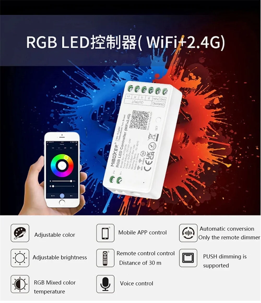 Description Picture 4 of item18W RGB LED Swimming Pool Light IP68 Waterproof DC12V Outdoor Underwater Lamp Pond Spotlight with Remote Control WiFi+2.4G APP