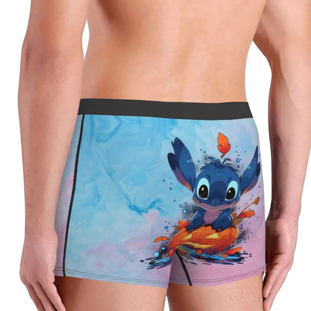 Custom Stitch Lion Cute Boxers Shorts Men's Disney Movie Briefs Underwear Fashion Underpants