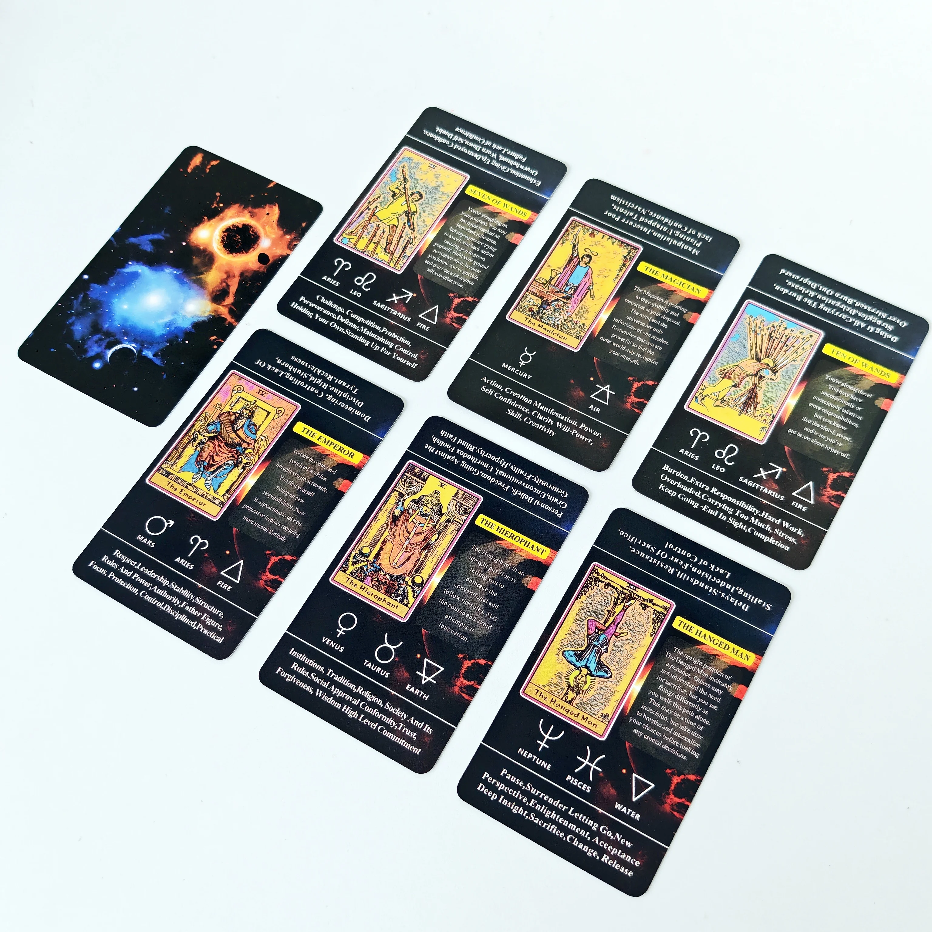بطاقات التارو للمبتدئين مع معنى لهم، 78 قطعة من بط...