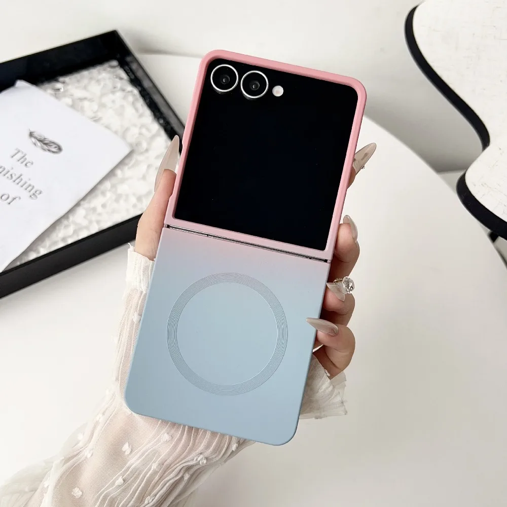 Gradient Color MagSafe Magnetic Phone Case - Soft Silicone Cover with Wireless Charging Capability