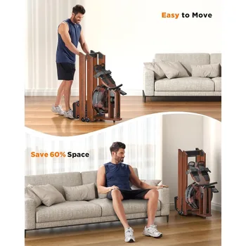 YOSUDA Water Rowing Machines for Home Use- Foldable Rower Machine 400LBS Weight Capacity with Dedicated Monitor & Bluetooth APP 2