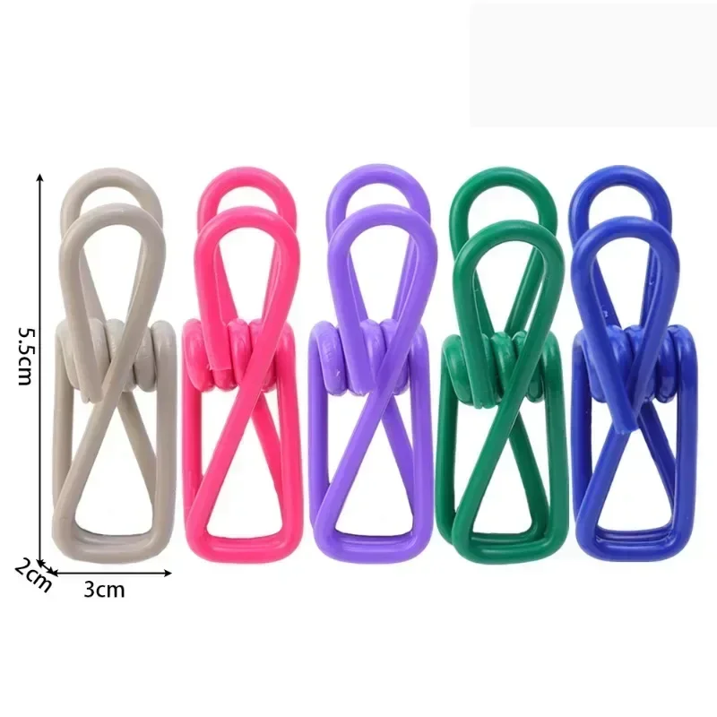 50/1PCS Colorful Sealing Clip Steel Wire Bag Clips Multifunctional Storage Clamp Clothespin Food Snack Fixing Portable Seal Pegs 6