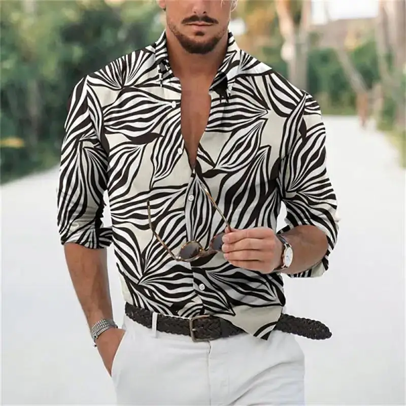 Mens Shirts Hawaiian Tropical Floral Shirt Casual Long Sleeve Beach | Seychelles