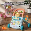 Baby Push Walkers Toys Early Learning Walk Sit Stand Walker AntiRollover MultiFunction Activity Walker Toddler for Infant 3