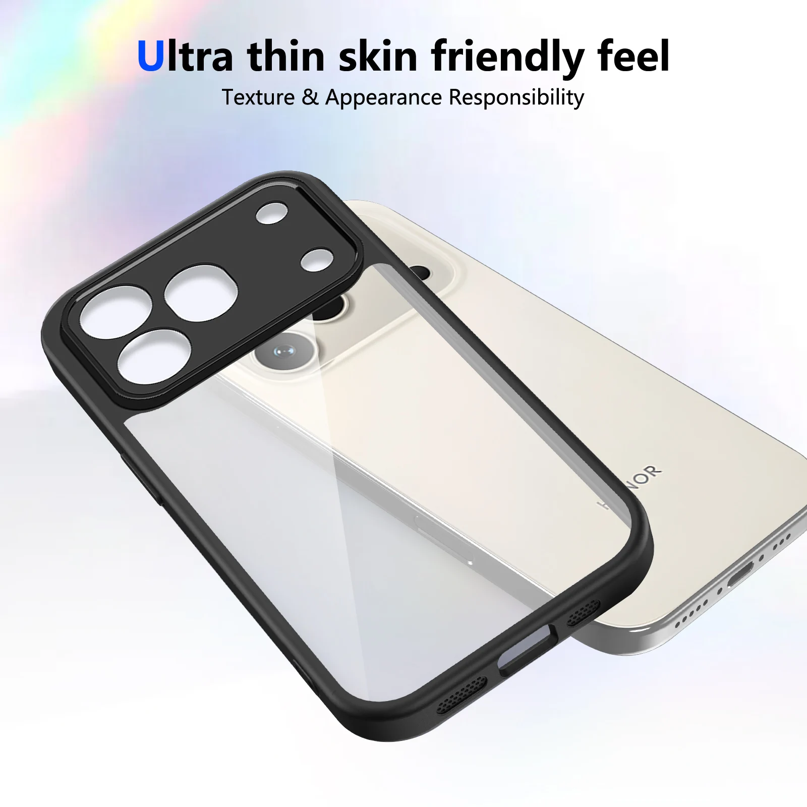 Clear Acrylic Shockproof Phone Case with Soft Frame