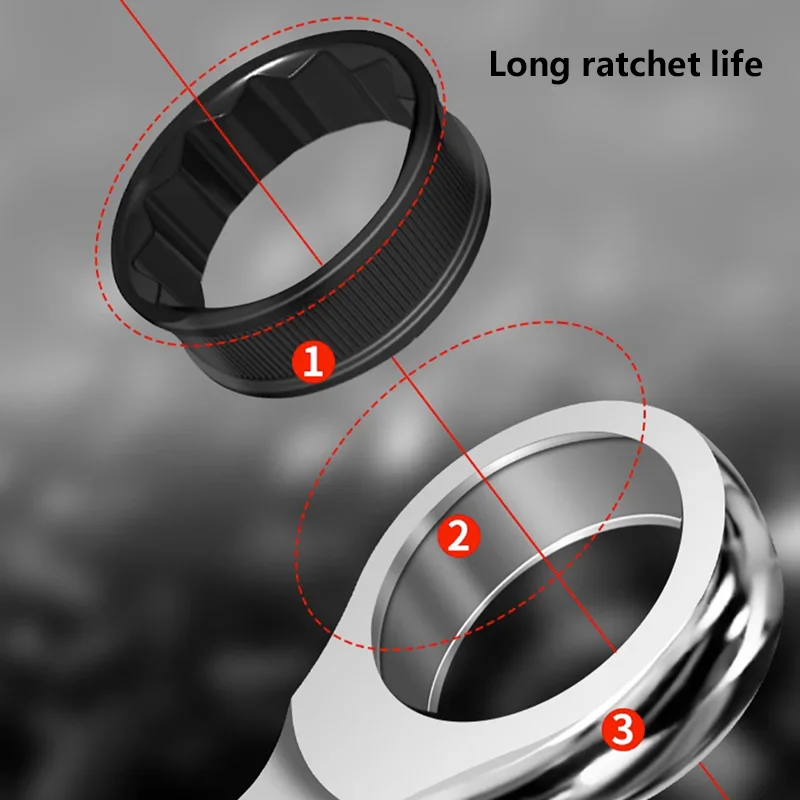 더블 헤드 링 래칫 렌치, 크롬 바나듐 스틸 래칫 스패너 세트, 자동차 수리 도구, 8mm, 9mm, 10mm, 11mm, 12mm, 13mm, 14mm, 15mm, 16mm, 17mm, 18mm, 19mm