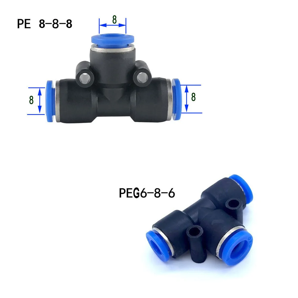 50pcs Free Bending Atomizing Misting Nozzle Tee Connectors For O.D Tube 6MM/8MM Garden Patio Water Sprayer
