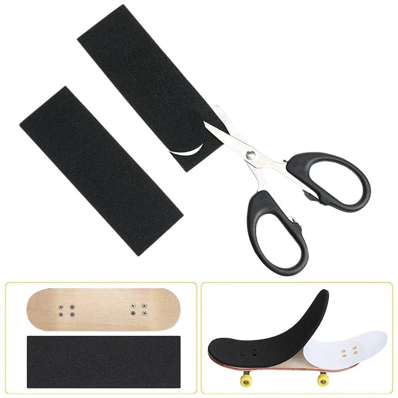 24 Pieces Fingerboard Foam Grip Tape Adhesive Foam Tape Black Non Slip Grip For Mini Fingerboards finger skateboard toys fingerboard set
