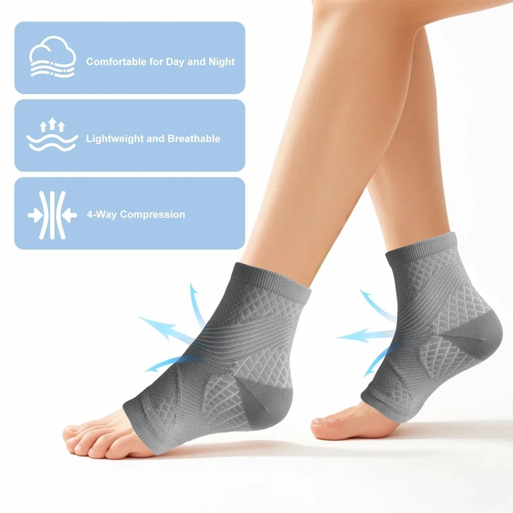 1Pair Compression Socks for Plantar Fasciitis Relief,Ankle Compression Sleeve for Heel Spurs,Foot Swelling,Arch Support Brace