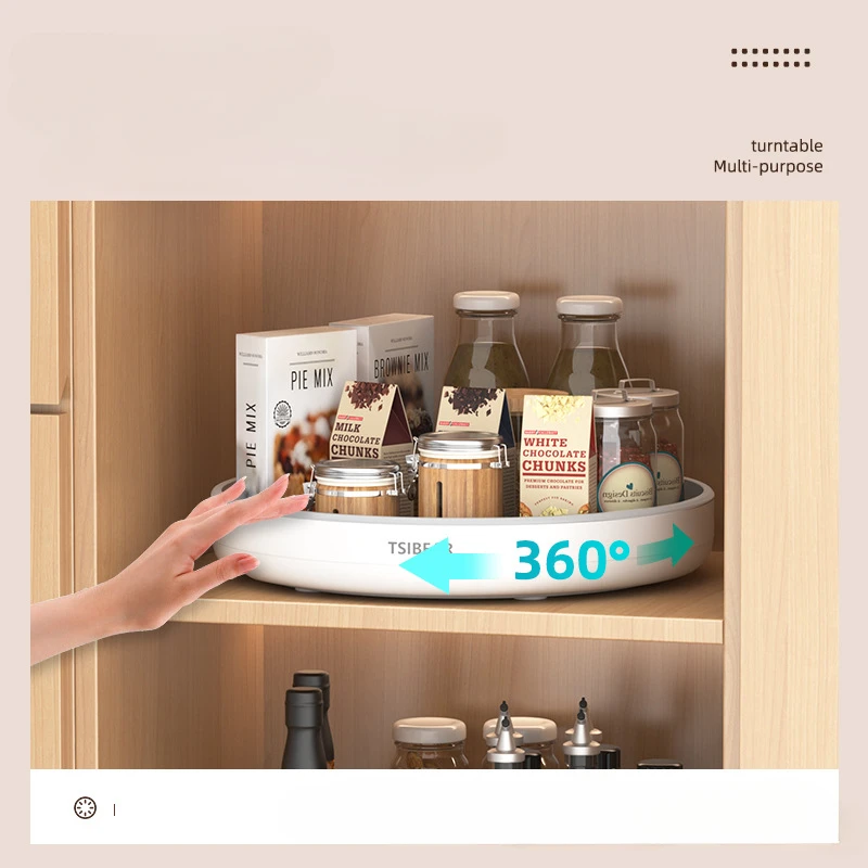 Kitchen Multi-functional Rotating Spice Plate Storage Spice Rack Round Storage Rack Organizer Turntable