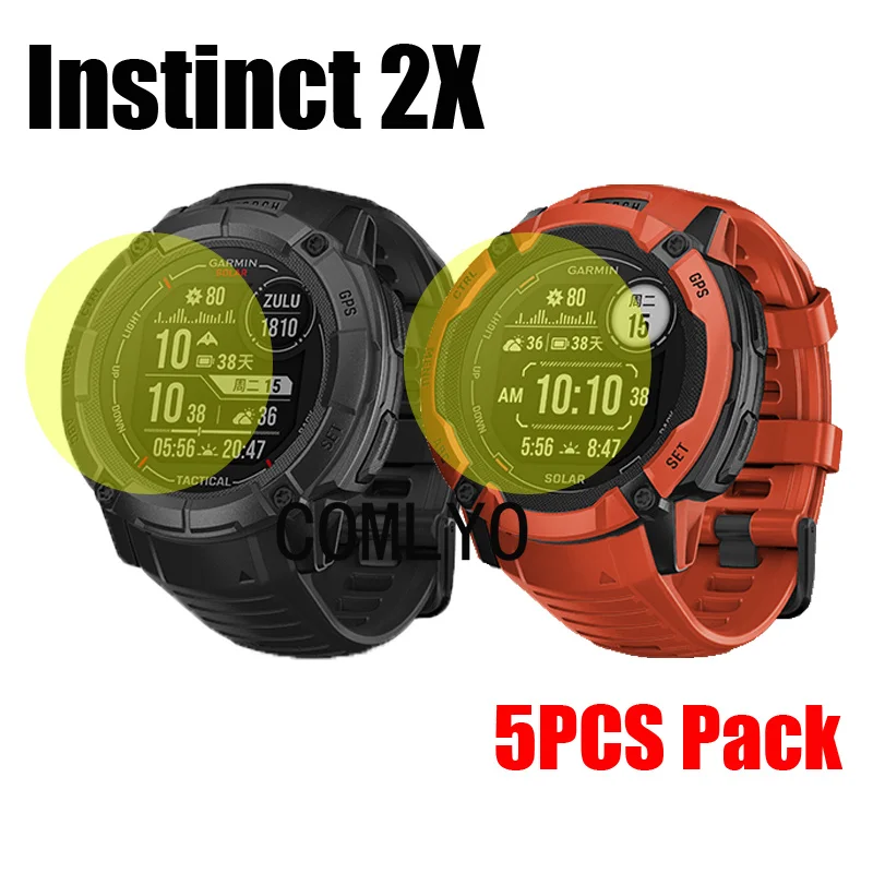 Confezione Da 5 Pezzi Per Garmin Instinct 2X Solar Sports Tactical Smart Watch Screen Protector Ultra Thin Cover Hd Tpu Film